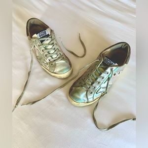 Rare Golden Goose Superstar Distressed Iridescent Sneakers